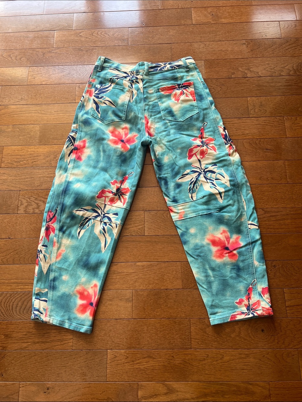💙WOMENS BARREL LEG JEAN-TIE DYE PRINT-M💙 - Picture 5 of 16